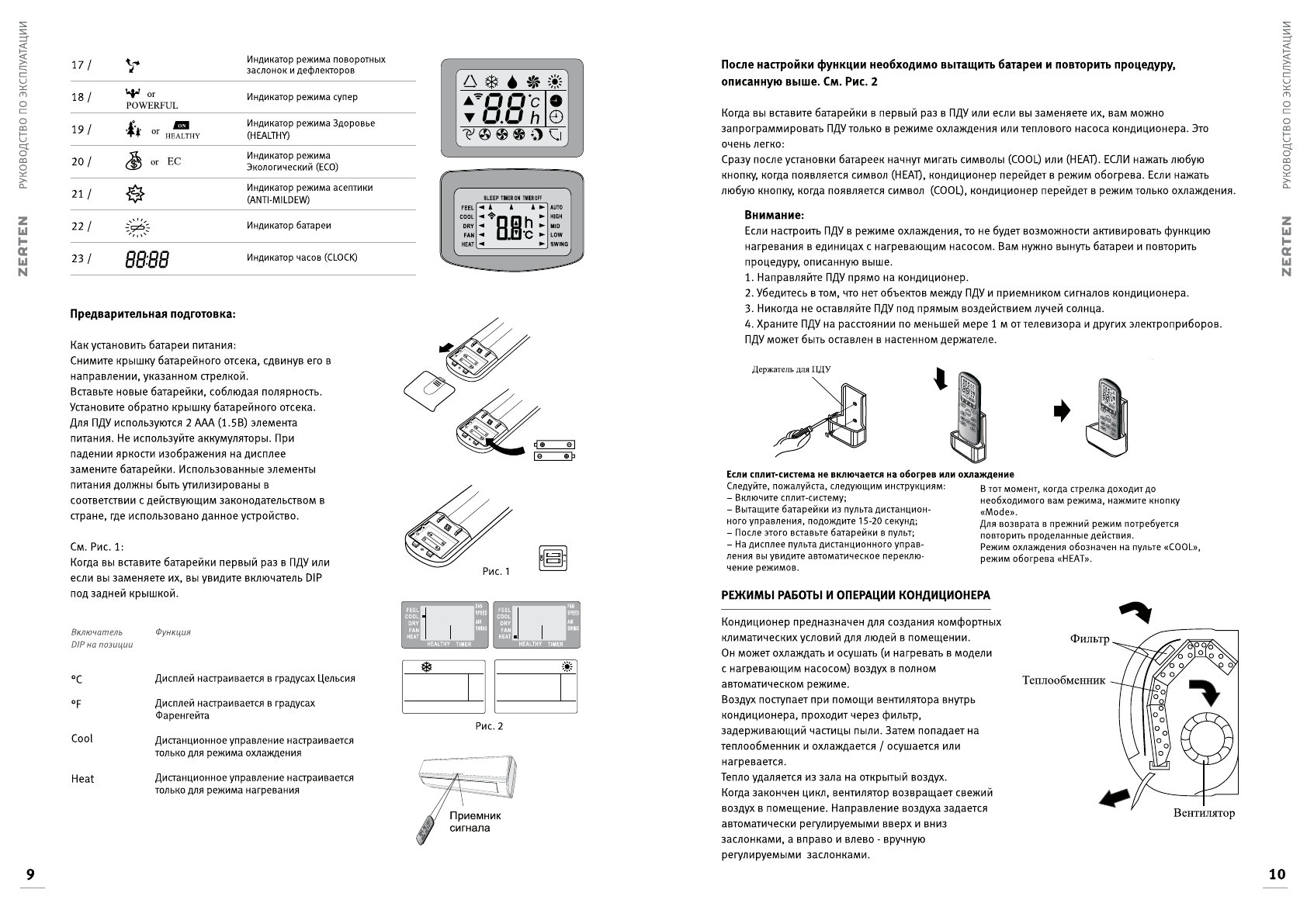 Кондиционер zerten инструкция: Инструкция к пульту от …